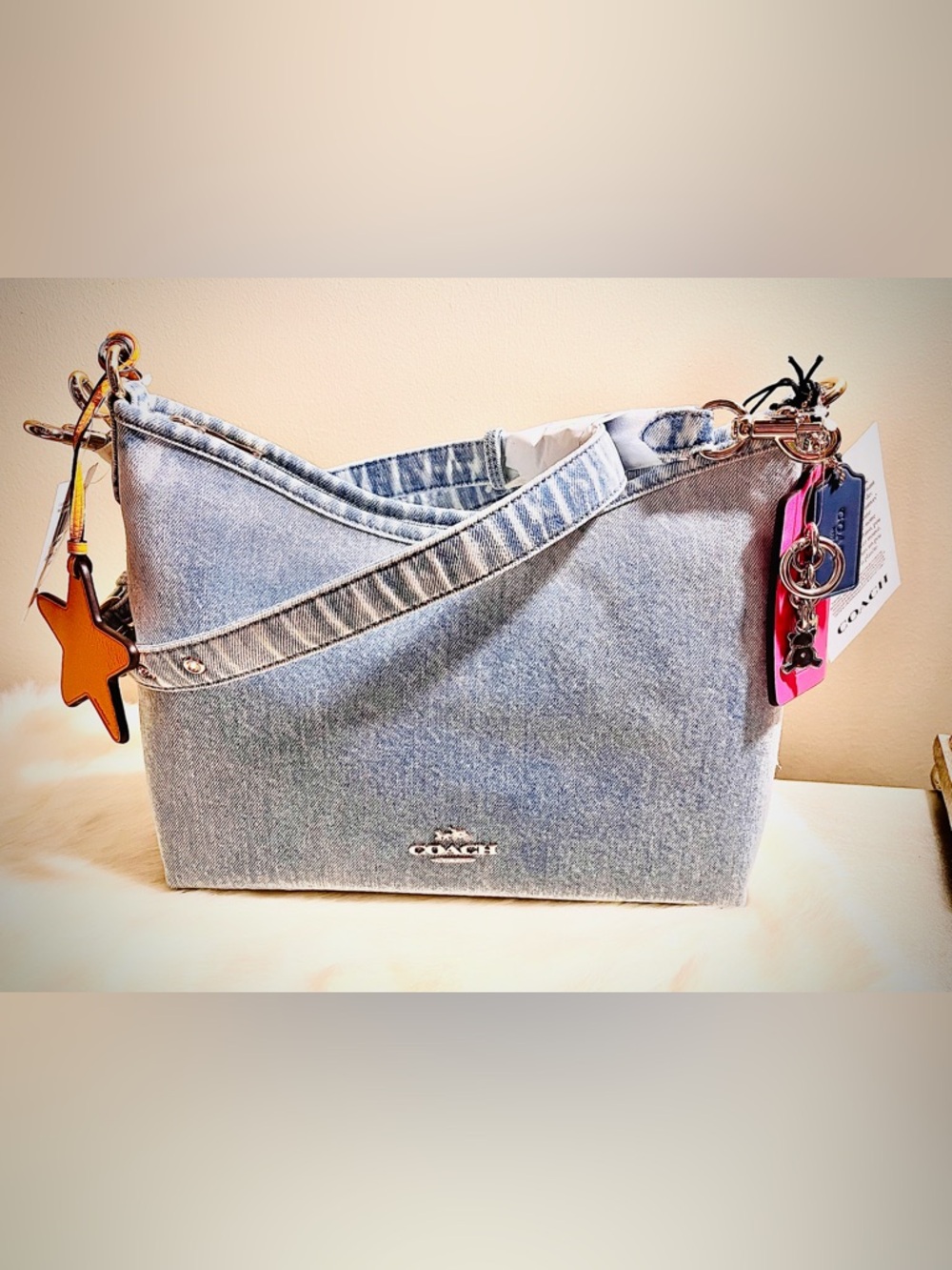 Coach Denim Laurel with Bag Charms